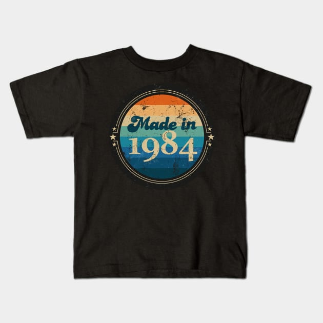 Retro Vintage Made in 1984 Kids T-Shirt by Jennifer